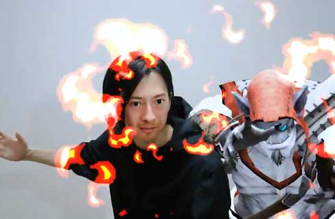 ジョジョ スタンド 再現 AR 拡張現実 キャラ 出現 攻撃 リアルタイム 反応 青絵