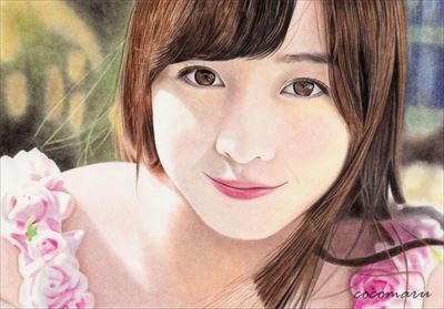 色鉛筆で描いたカブトムシ