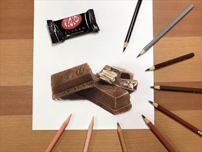 色鉛筆で描いたカブトムシ