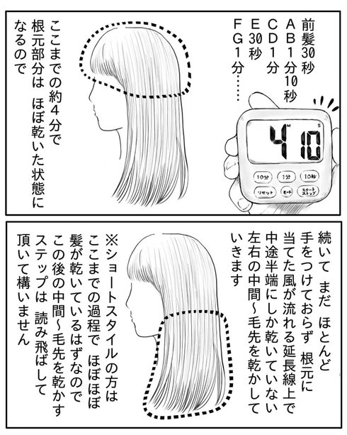 ドライヤーの乾かし方30