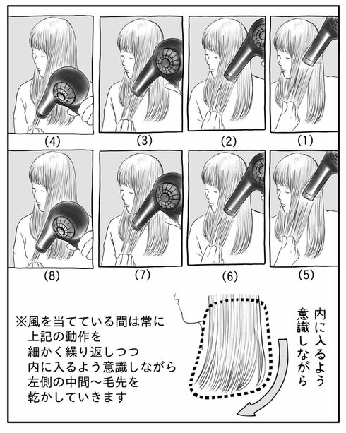ドライヤーの乾かし方32