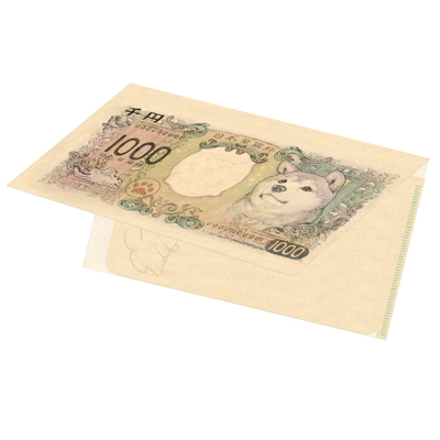 柴犬紙幣クリアチケットホルダー