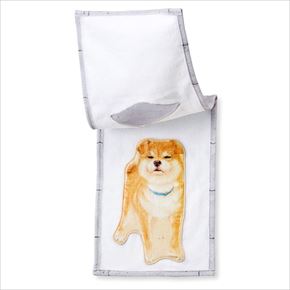 すき間からのぞく柴犬タオル
