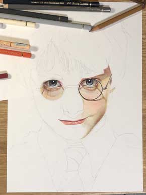 色鉛筆 ハリーポッター 慧人 リアル 絵