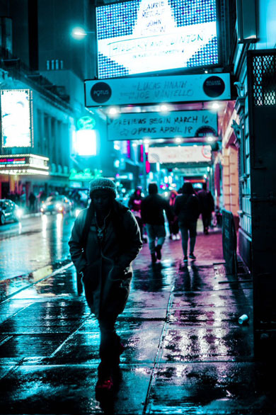 雨 撮影 NY 写真 ニューヨーク 夜 ネオン 幻想的