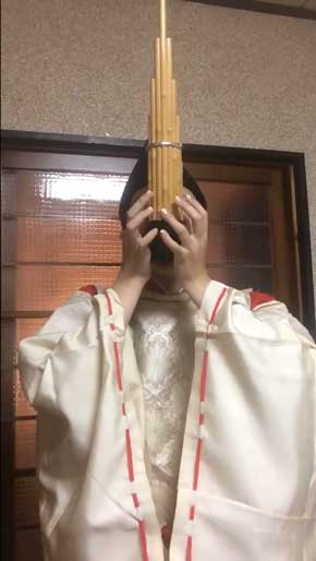 平安貴族 ファミマ 笙 演奏 入店  音楽 カニササレアヤコ