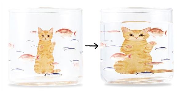 猫さん夢の水族館グラス