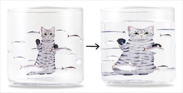 猫さん夢の水族館グラス