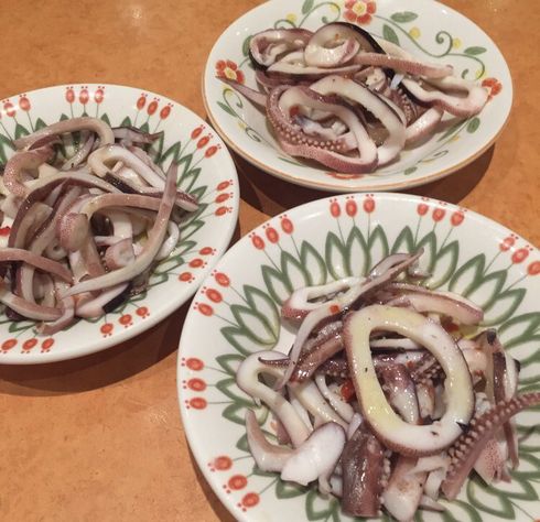 真イカのパプリカソース　サイゼリヤ