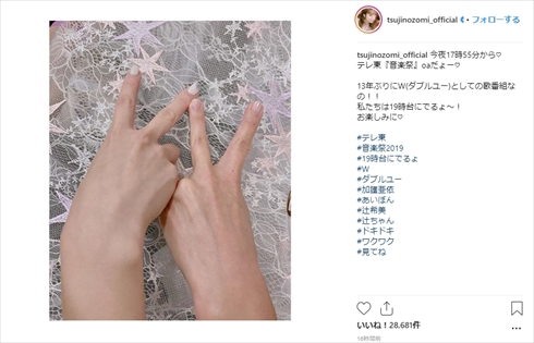 加護亜依 辻希美 ダブルユー W テレ東音楽祭 ロボキッス 復活 ブログ