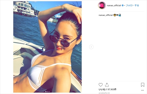 菜々緒 ビキニ スタイル 10頭身 インスタ Instagram 腹筋 筋肉