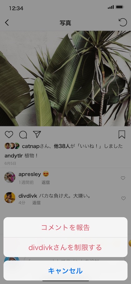 インスタいじめ