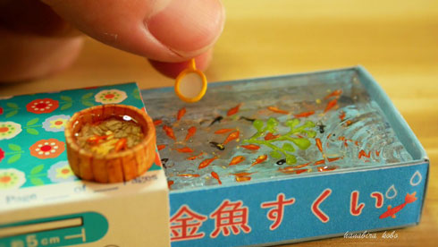 マッチ箱 金魚すくい ミニチュア レジン