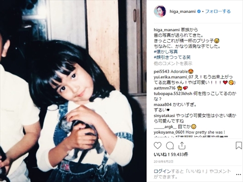 比嘉愛未 幼少期 TWO WEEKS インスタ Instagram