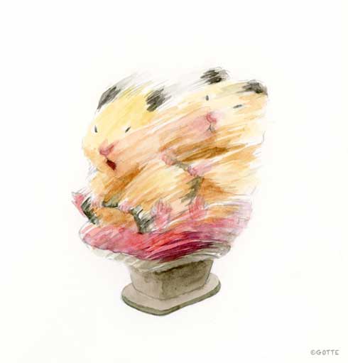 ハムスター 画家 GOTTE 筋トレ ハムちゃん かわいい イラスト 助六