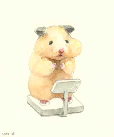 ハムスター 画家 GOTTE 筋トレ ハムちゃん かわいい イラスト 助六