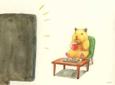 ハムスター 画家 GOTTE 筋トレ ハムちゃん かわいい イラスト 助六