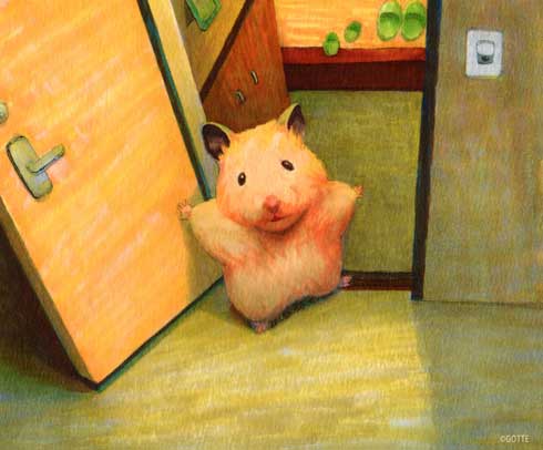 ハムスター 画家 GOTTE 筋トレ ハムちゃん かわいい イラスト 助六