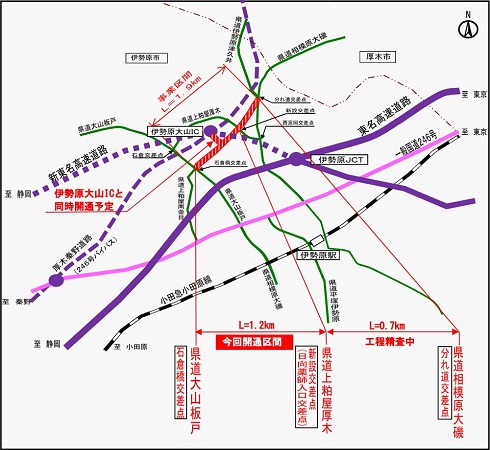 開通区間と位置