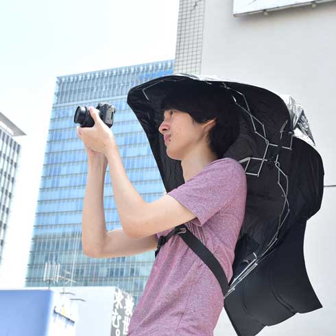 背負う 日傘 マイシャドーブレラ サンコー ハンズフリー