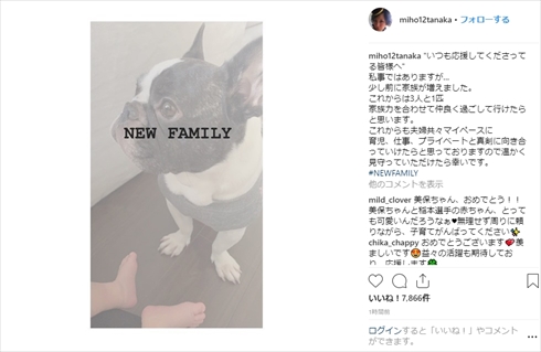 田中美保 稲本潤 一夫婦 子ども 出産 相模原 現在