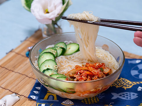 完成した冷麺風そうめん