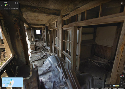 軍艦島のGoogleストリートビューのキャプチャ