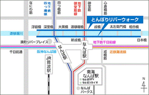 道頓堀川店 位置図