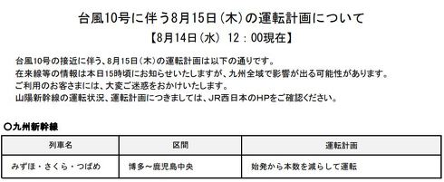 新幹線 計画運休 台風影響