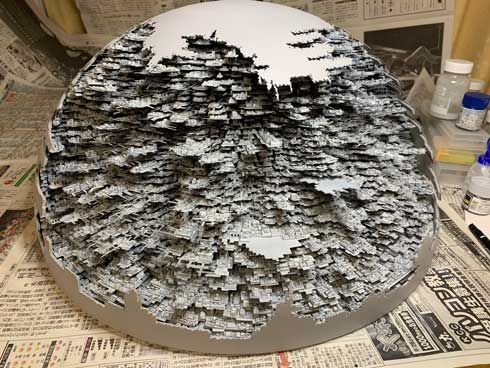 デス・スター2 第2 模型 手作り 製作 スミ入れ  スター・ウォーズ エピソード6 ジェダイの帰還