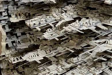 デス・スター2 第2 模型 手作り 製作 スミ入れ  スター・ウォーズ エピソード6 ジェダイの帰還