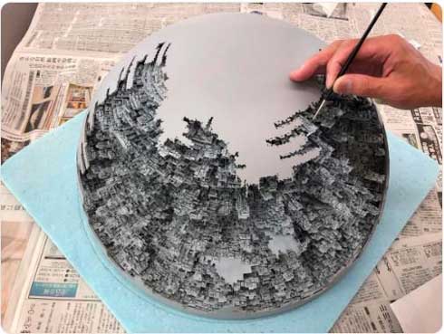 デス・スター2 第2 模型 手作り 製作 スミ入れ  スター・ウォーズ エピソード6 ジェダイの帰還