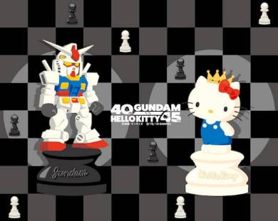 「ガンダムvsハローキティ」第7ステージ チェスデザイングッズメインイメージ