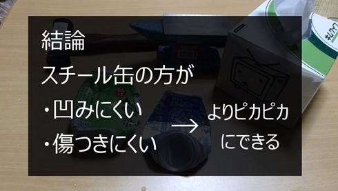 スチール缶 磨く 研磨