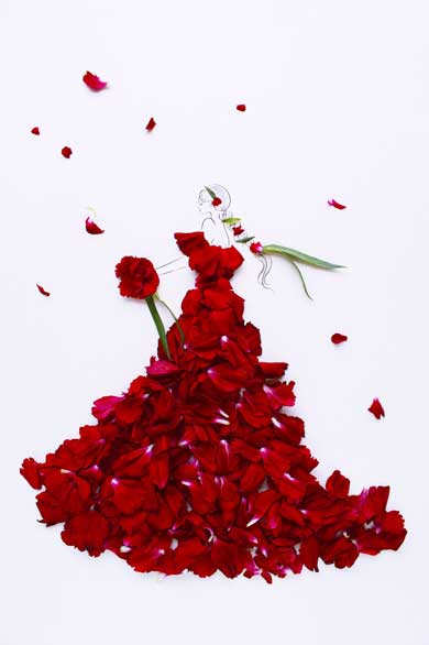 葉菜桜花子 お花のドレス 花言葉 ウエディングドレス ブランド 絵