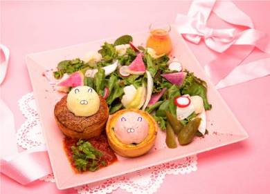 うさまるミートパイとうさこキッシュのサラダプレート（渋谷、梅田会場限定メニュー）／2190円（以下税別）