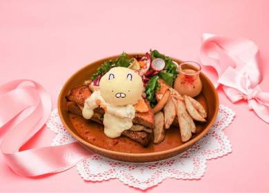 うさまるもとろけそうなハーブチキンとオレンジのグリルサンド（梅田・越谷会場では、フライドポテトがマッシュポテトに変更）／1690円