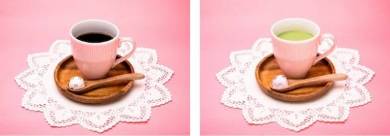 （左）じぶんでうさまるのっけコーヒー／690円、（右）じぶんでうさこのっけ抹茶ミルク／790円