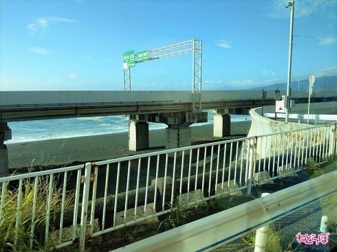 進行方向左手には海が！