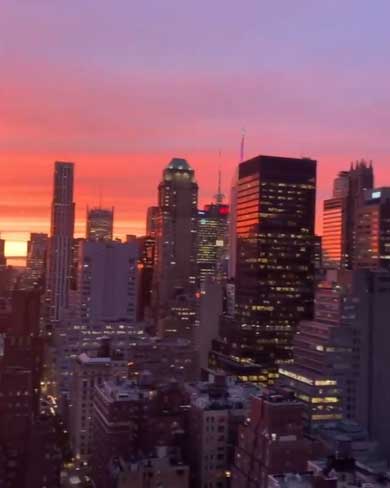 ニューヨーク ミッドタウン 夕焼け 綺麗 NY 景色 高層ビル