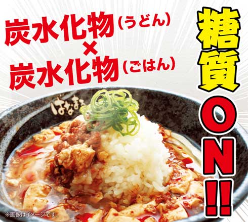はなまるうどん 炭水化物 麺 飯 うどん ごはん 糖質 コラボ 四川風 麻婆丼うどん