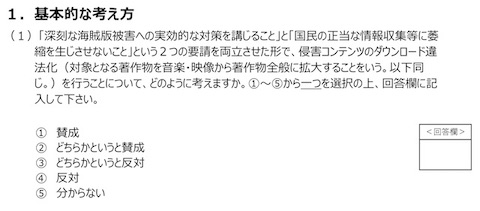 侵害コンテンツのダウンロード違法化等に関するパブリックコメント