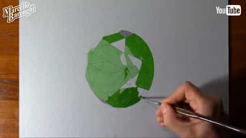 エメラルド 絵 リアル 制作過程 Marcello Barenghi イタリア アーティスト YouTube