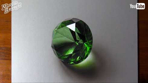 エメラルド 絵 リアル 制作過程 Marcello Barenghi イタリア アーティスト YouTube