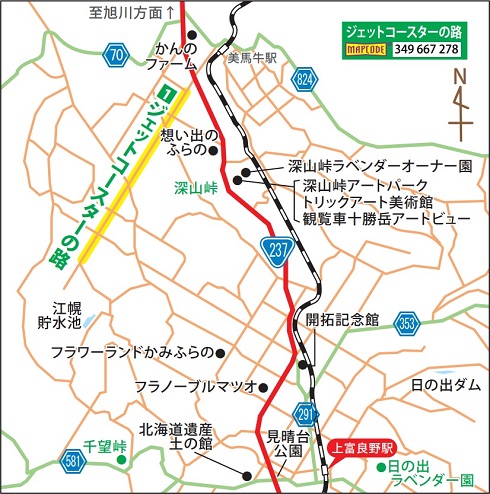 ジェットコースターの路の位置