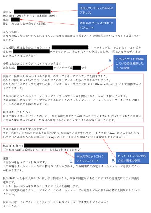 性的 映像 恐喝 仮想通貨 要求 迷惑メール 注意喚起 エロサイト 脅す 情報処理推進機構 IPA