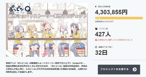 ポッピンQ クラウドファンディング 瀬戸麻沙美 井澤詩織 種�敦美 小澤亜李 黒沢ともよ