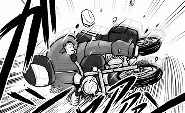 バイクで事故ったレポ漫画