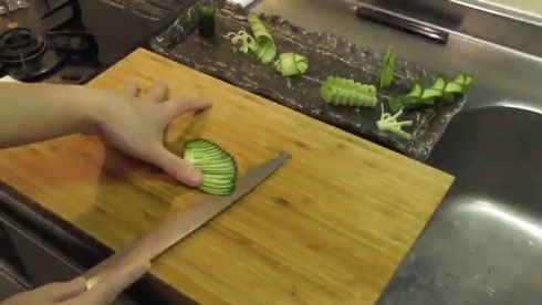 トランプを広げた形のきゅうり