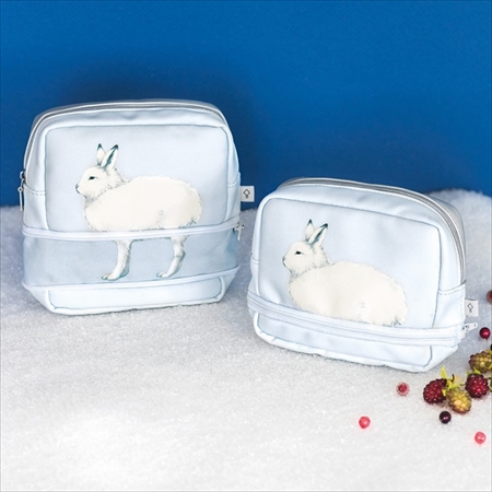 ホッキョクウサギの足が伸びるポーチ